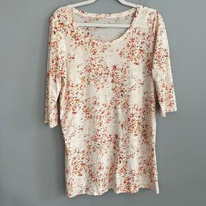 Pure Jill women’s M modal cotton blend floral pop over tunic blouse summer